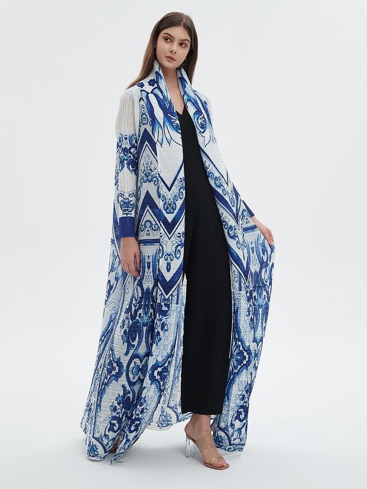 HS6704 Porcelain Dreams Blue and White Abaya for Ramadan