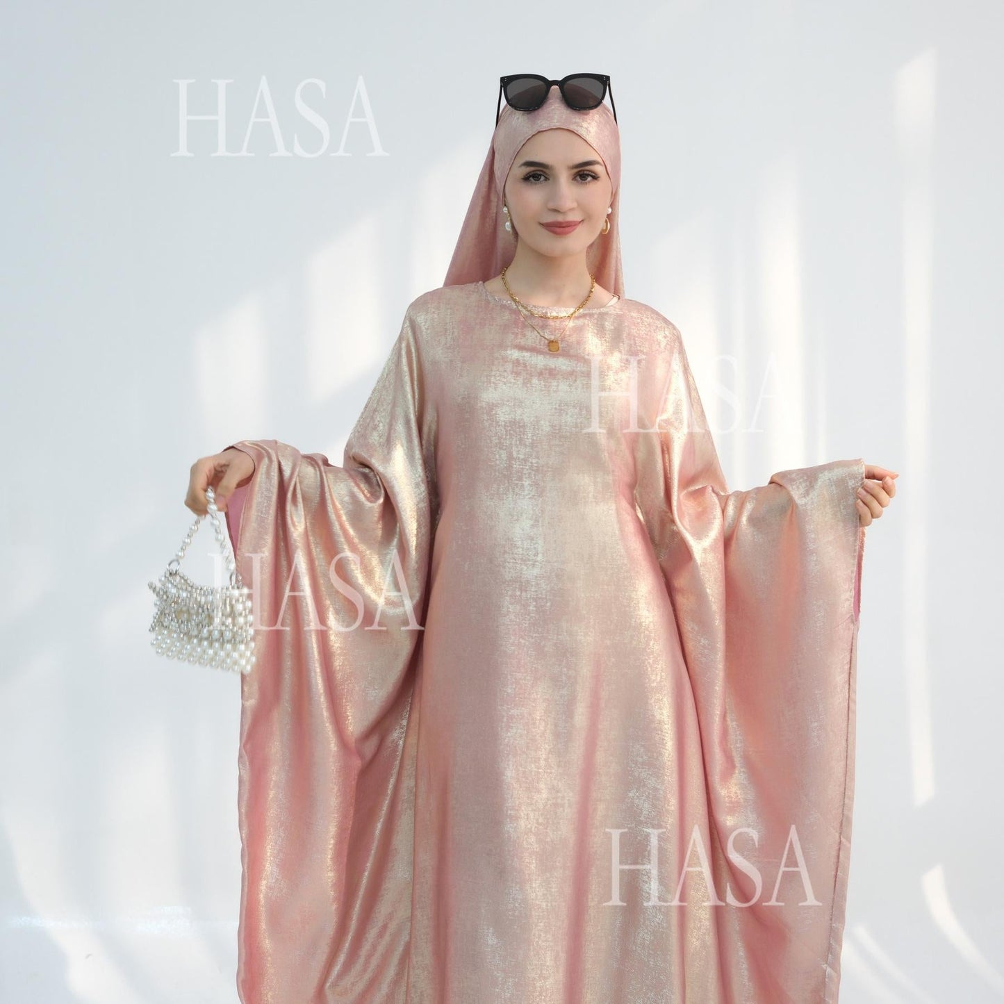 HA5879 Light-sensing Two-piece Dress | with Headscarf Design, The Overall Matching Is More Worry-free