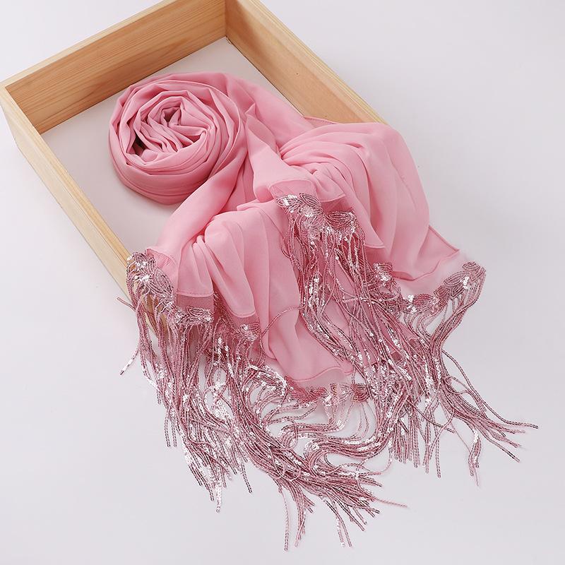 HAYA HA1139 Pearl Chiffon Scarf