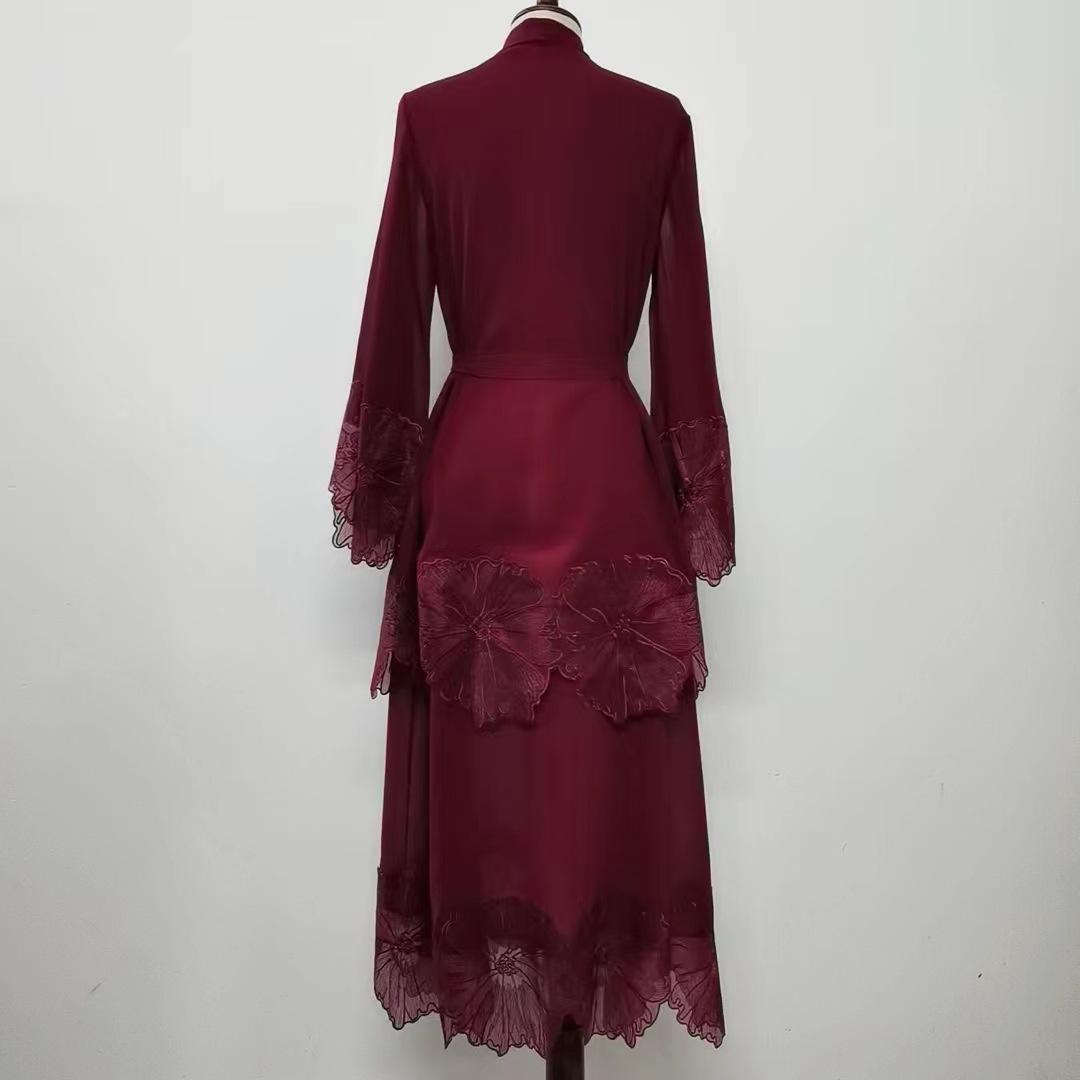HAYA HAYA1025 1pcs Lace Embroidery Double-Layer Cardigan