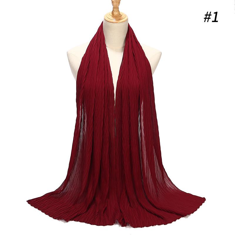 HAYA HA1137 Pearl Chiffon Baotou Scarf