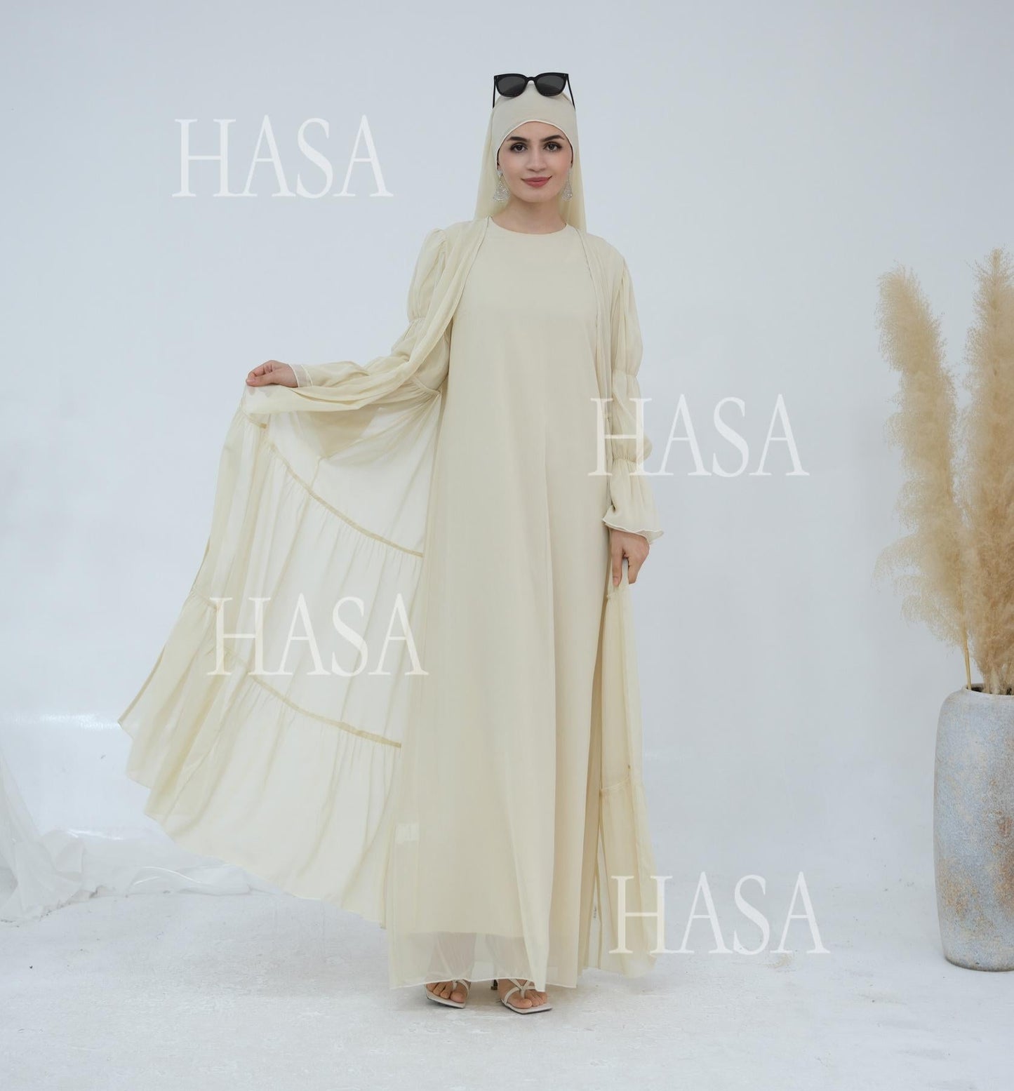 HA5881 Simple Two-piece Suit, A Dress Combination That Combines Comfort and Elegance closed abayas