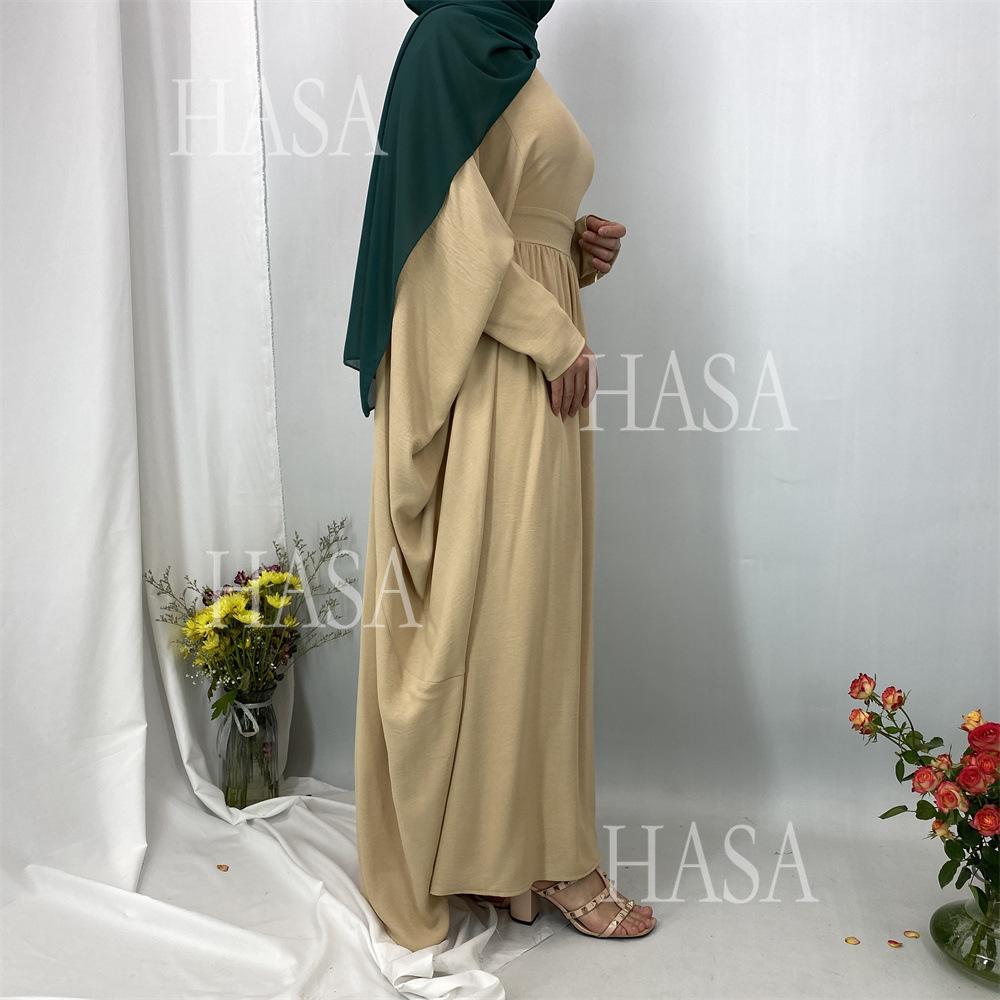 HA6586 Loose Turkish Pleated Dress, Fashionable Long Design
