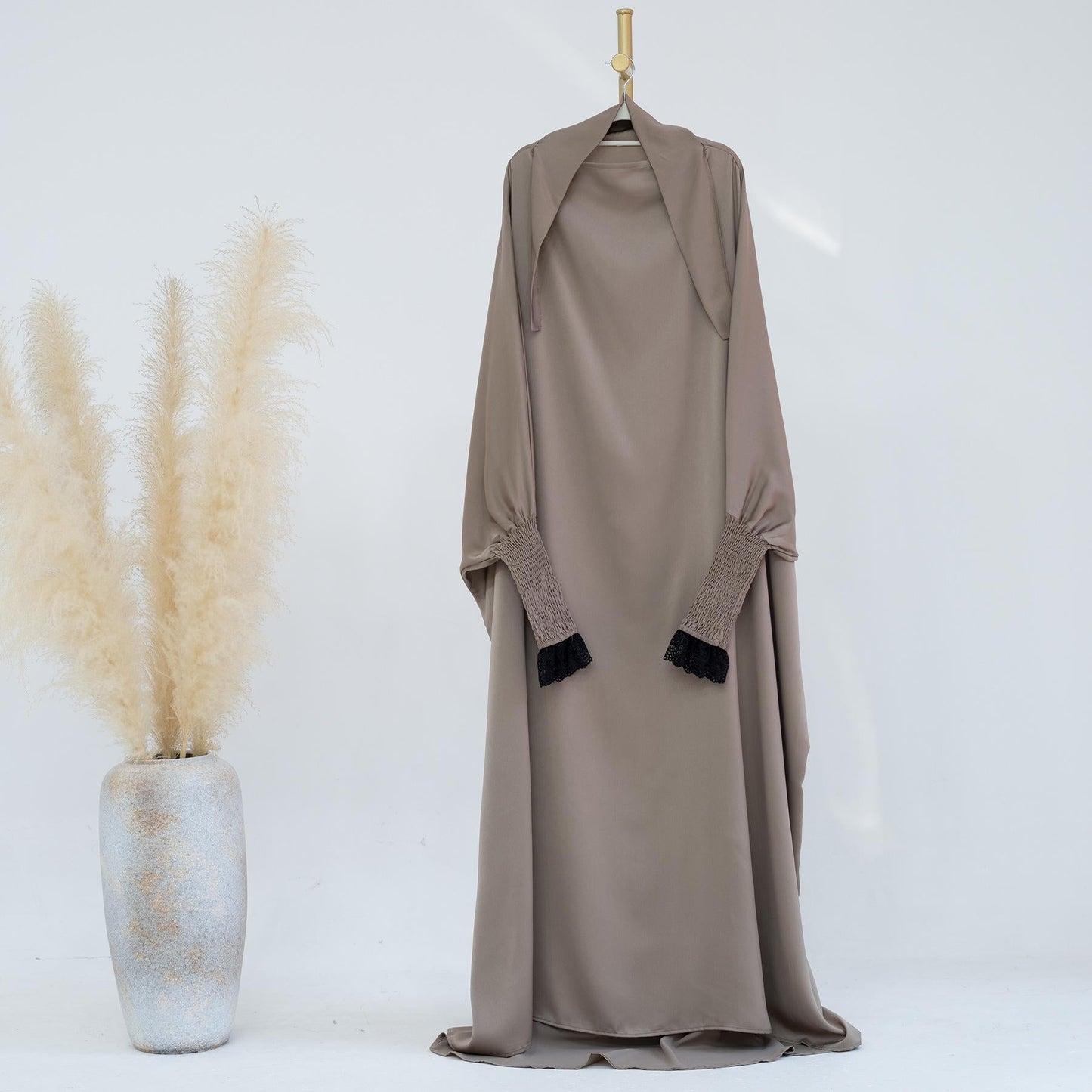 HAYA HAYA0721 Solid Color Robe Dress with A Large Swing