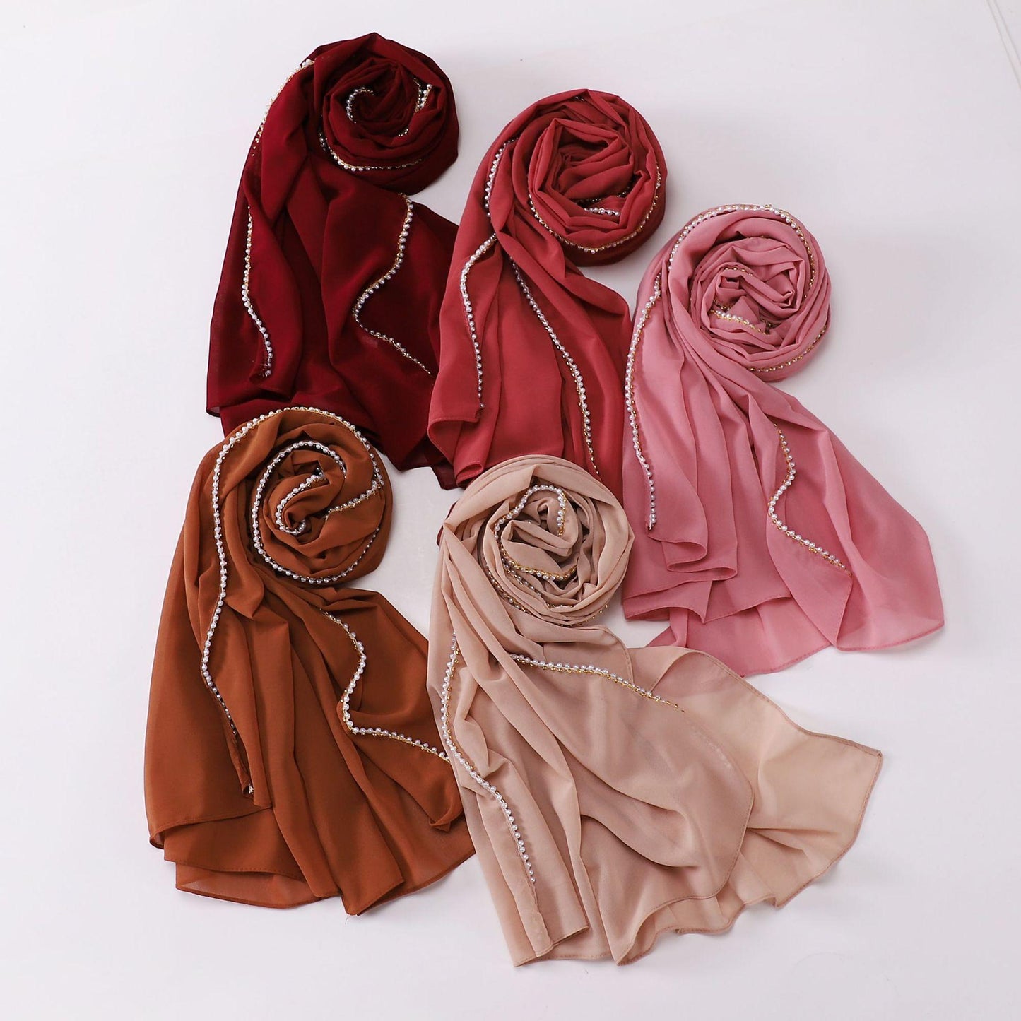 HAYA HA1116 Pearl Chiffon Headband Hijab