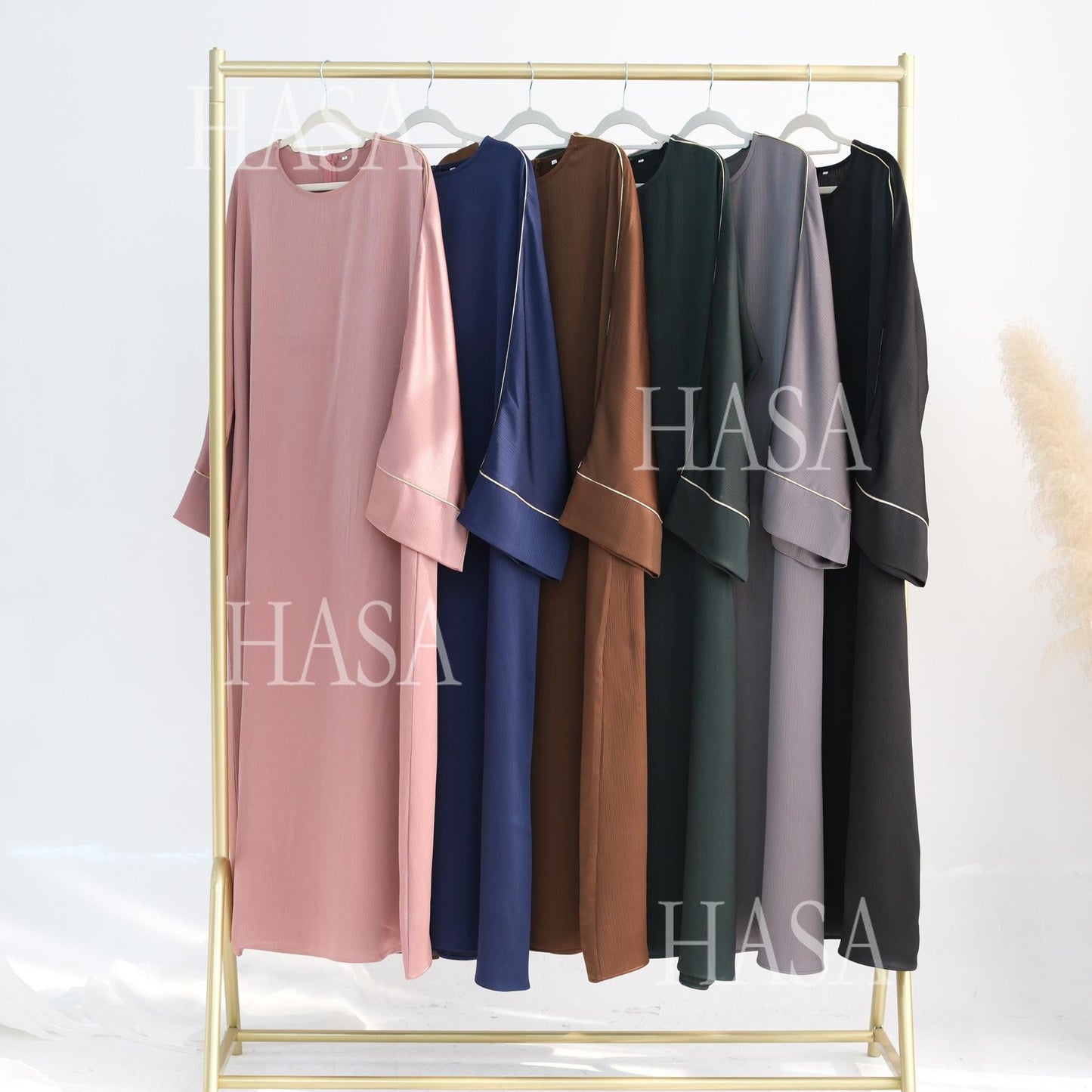 HA5876 Robe with Detailed Design and Gentle Texture for Daily Light Wear abayas