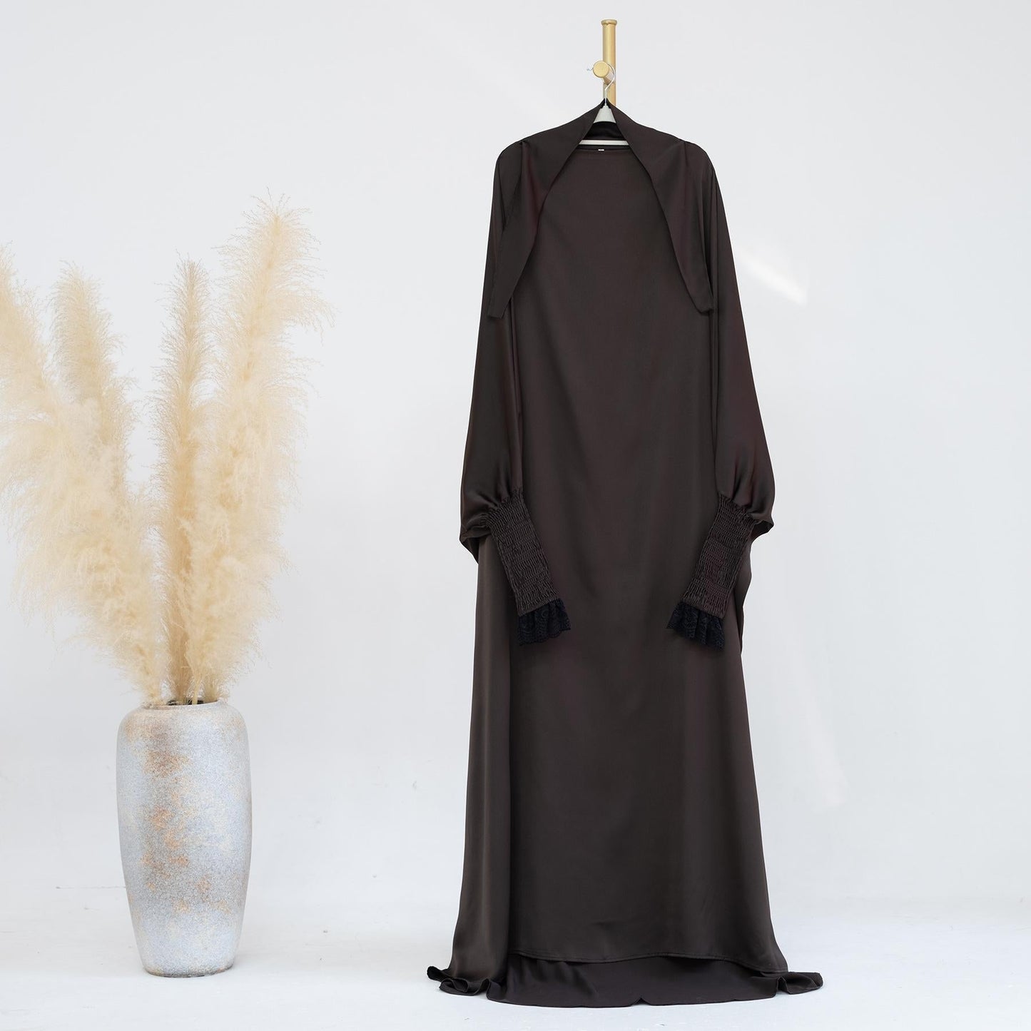 HAYA HAYA0721 Solid Color Robe Dress with A Large Swing
