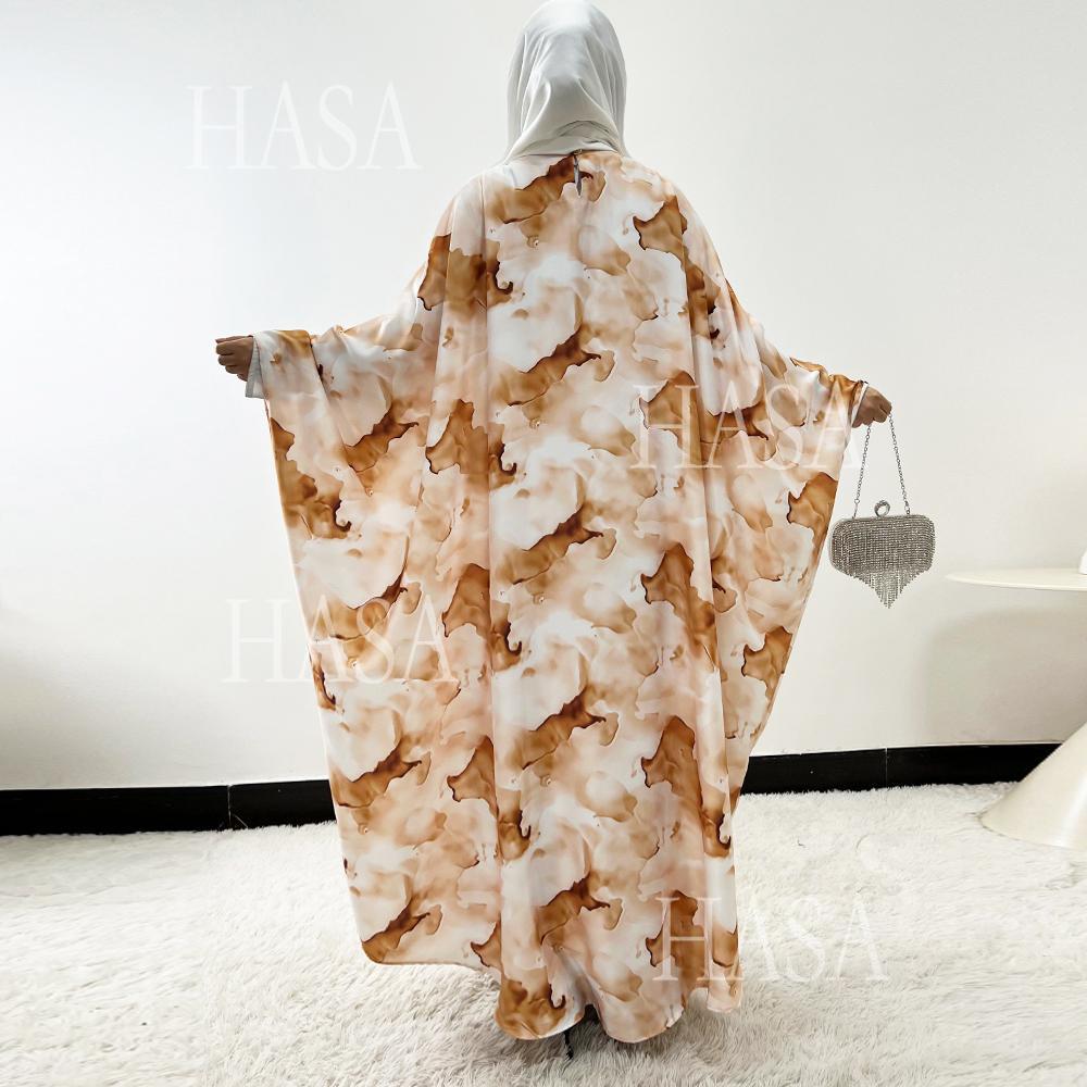 HA6502 Loose-fitting Printed Robe (headscarf Not Included)
