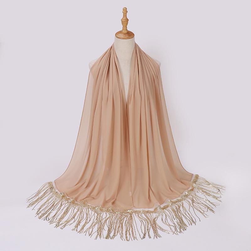 HAYA HA1139 Pearl Chiffon Scarf