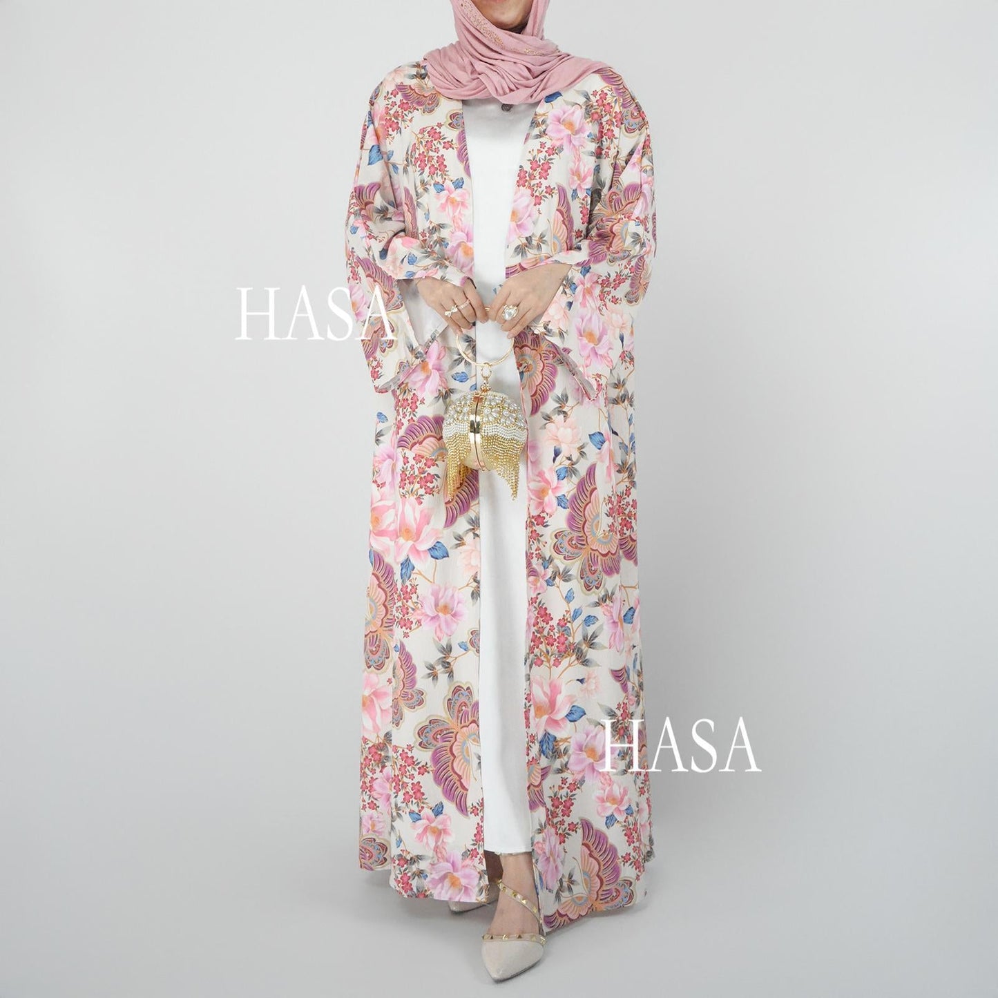 HA6323 Airy Summer Cardigan with Delicate Floral Prints