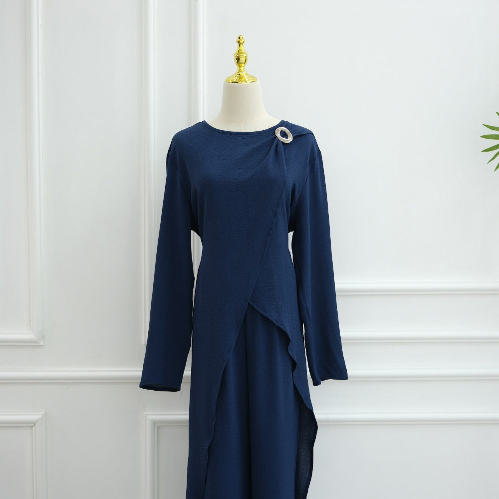 HA6605 Stylish asymmetrical two-piece set (with optional headscarf)