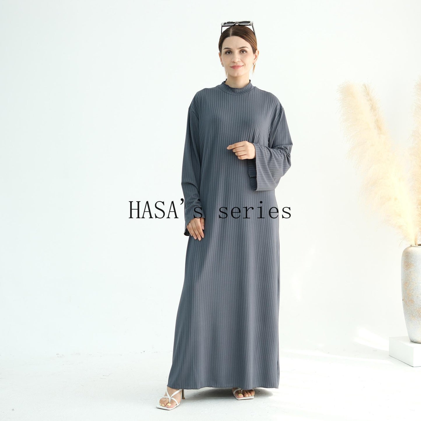 HA5509 Beautiful Stand Collar Dress Robe - Lightweight multi-color design, comfortable and stylish party  wear red dress thick  thigh 2  part bow  outfits