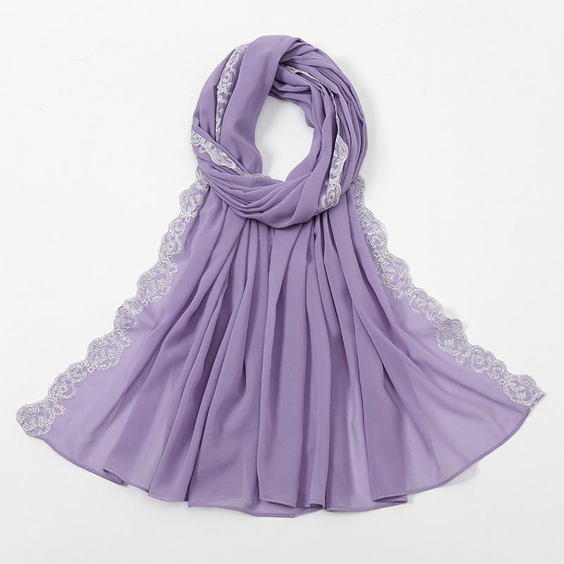 HAYA HA1124 Chiffon Fashion Lace Scarf