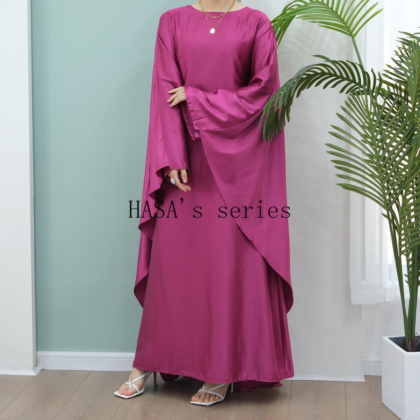 HS4835 High-density Stretch Satin Long Dress, Simple, Elegant, and Comfortable To Wear.