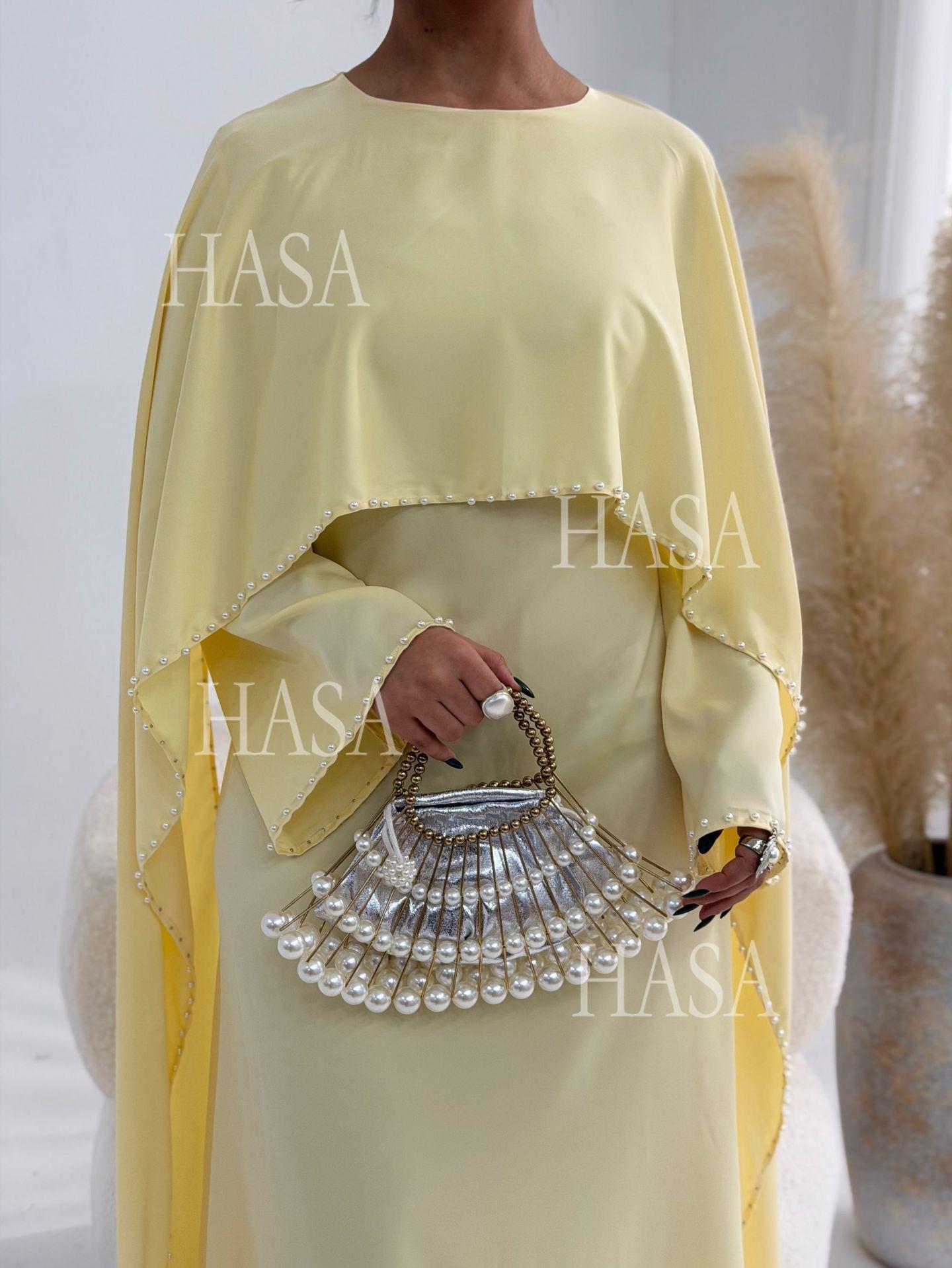 HS6697 Robe Decorated with Pearls and Beads.