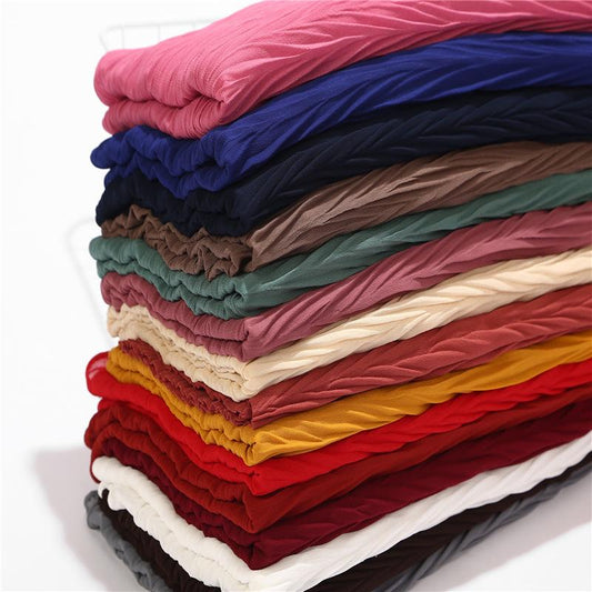 HAYA HA1137 Pearl Chiffon Baotou Scarf