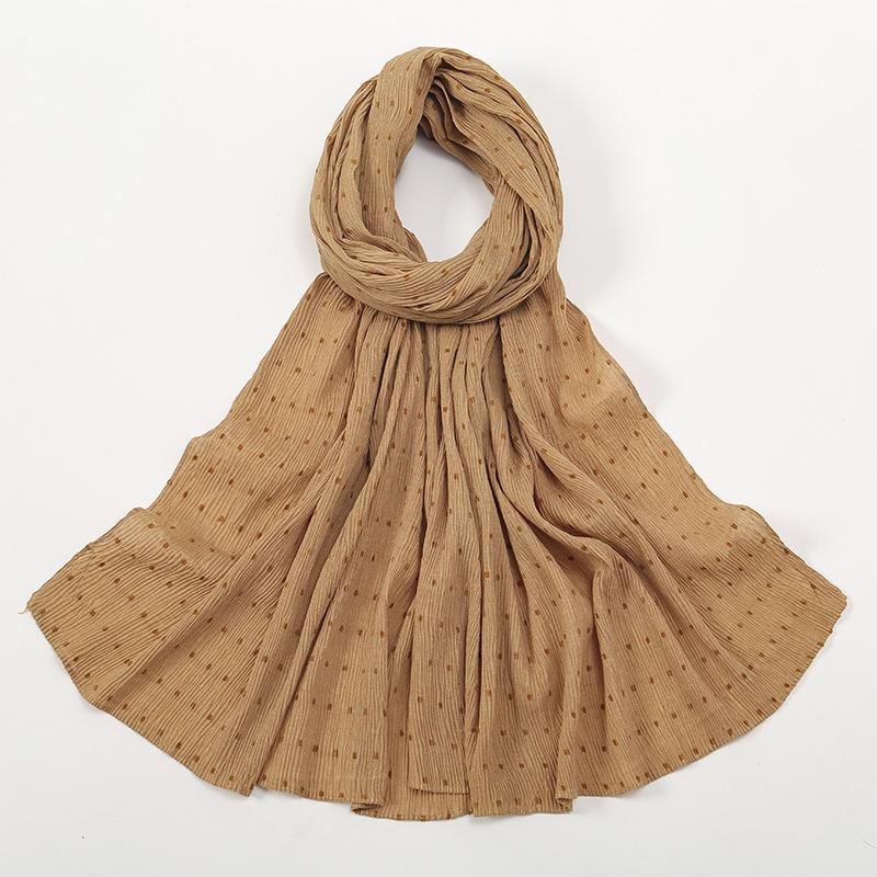 HAYA HA1122 Pure Color Cotton and Linen Long Scarf