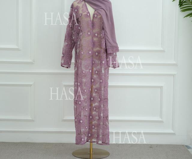 HS6625 Dreidimensionale, Perlenbesetzte Strickjacke Mit Blumenmuster, Die Mit Einer Inneren Schicht Oder Einem Kopftuch Kombiniert Werden Kann.