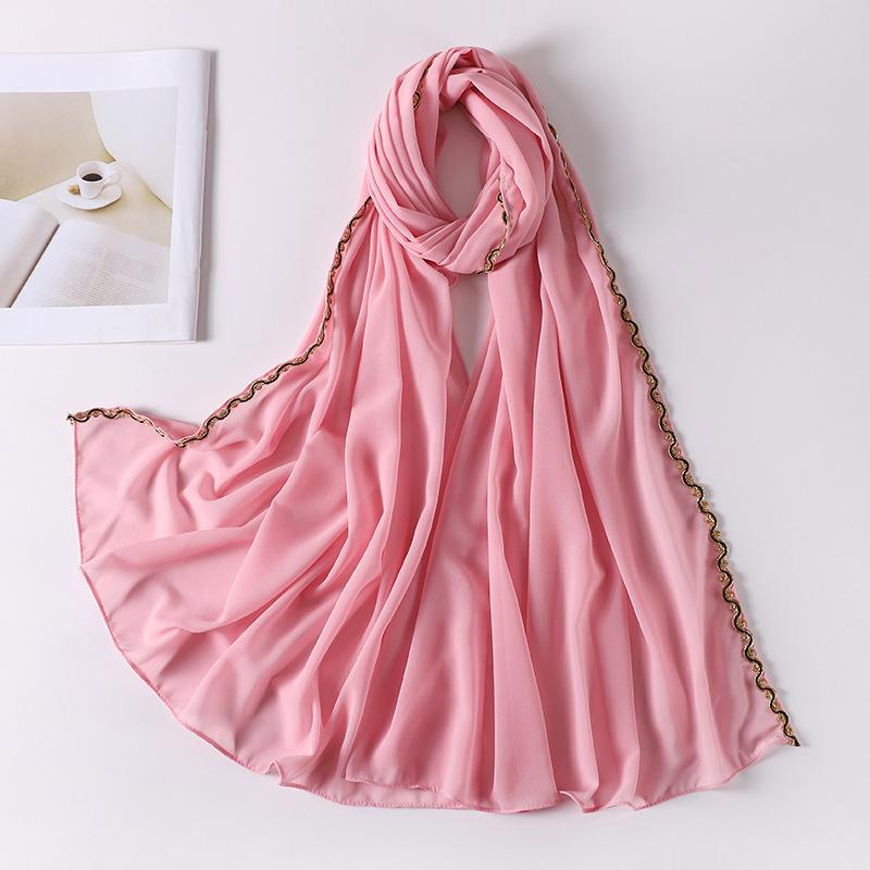 HAYA HA1131 Pearl Chiffon Lace Chain Headband