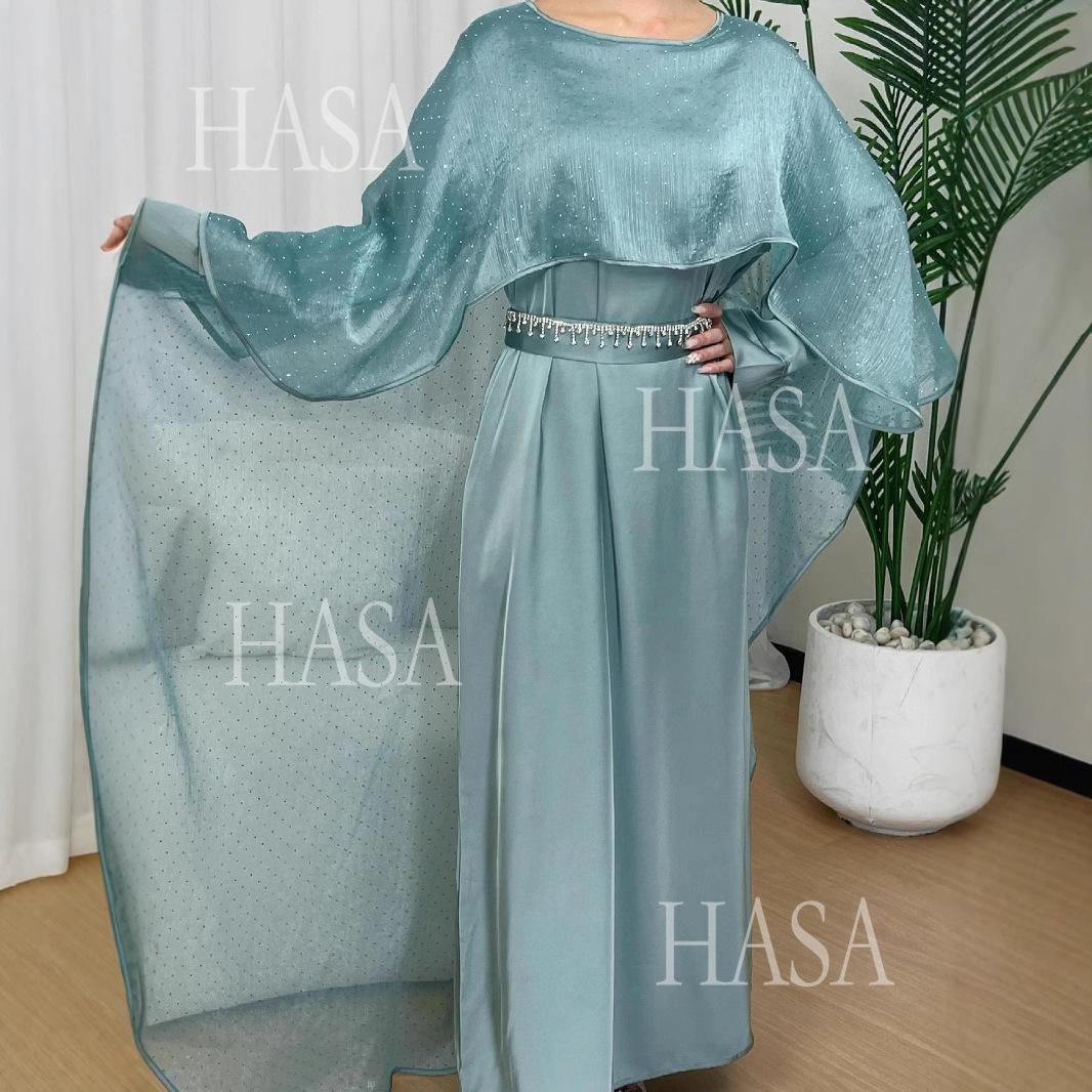 HASA's Series HA6573 Abaya Elegant Cape-style Long Dress