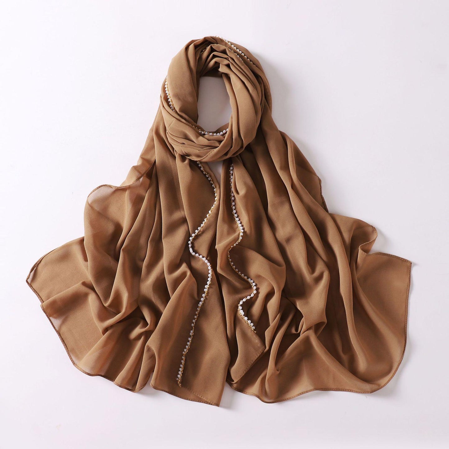 HAYA HA1116 Pearl Chiffon Headband Hijab