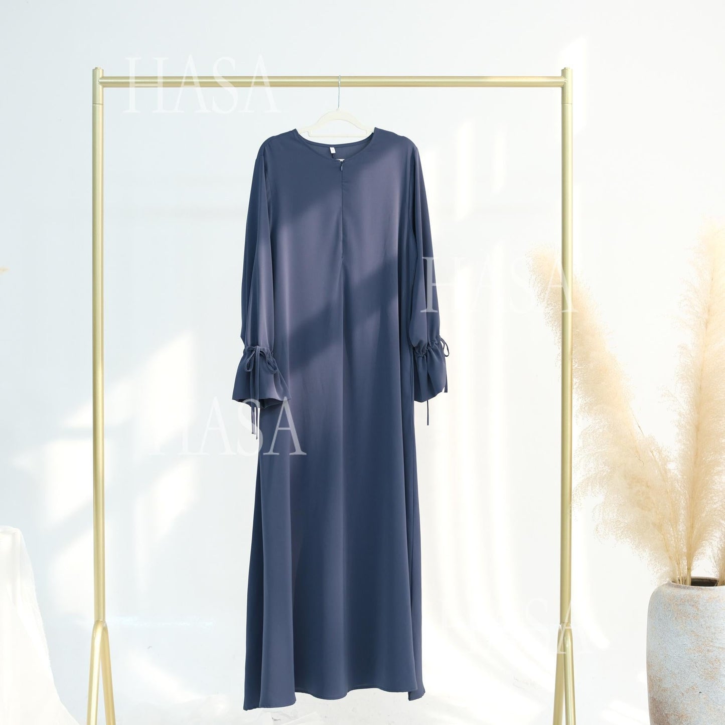 HA5861 Solid Color Sleeve Robe (without Headscarf), Elegant Temperament Instantly abaya girl