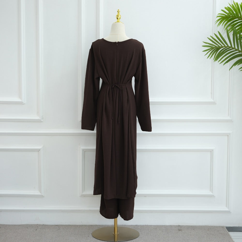 HA6605 Stylish asymmetrical two-piece set (with optional headscarf)