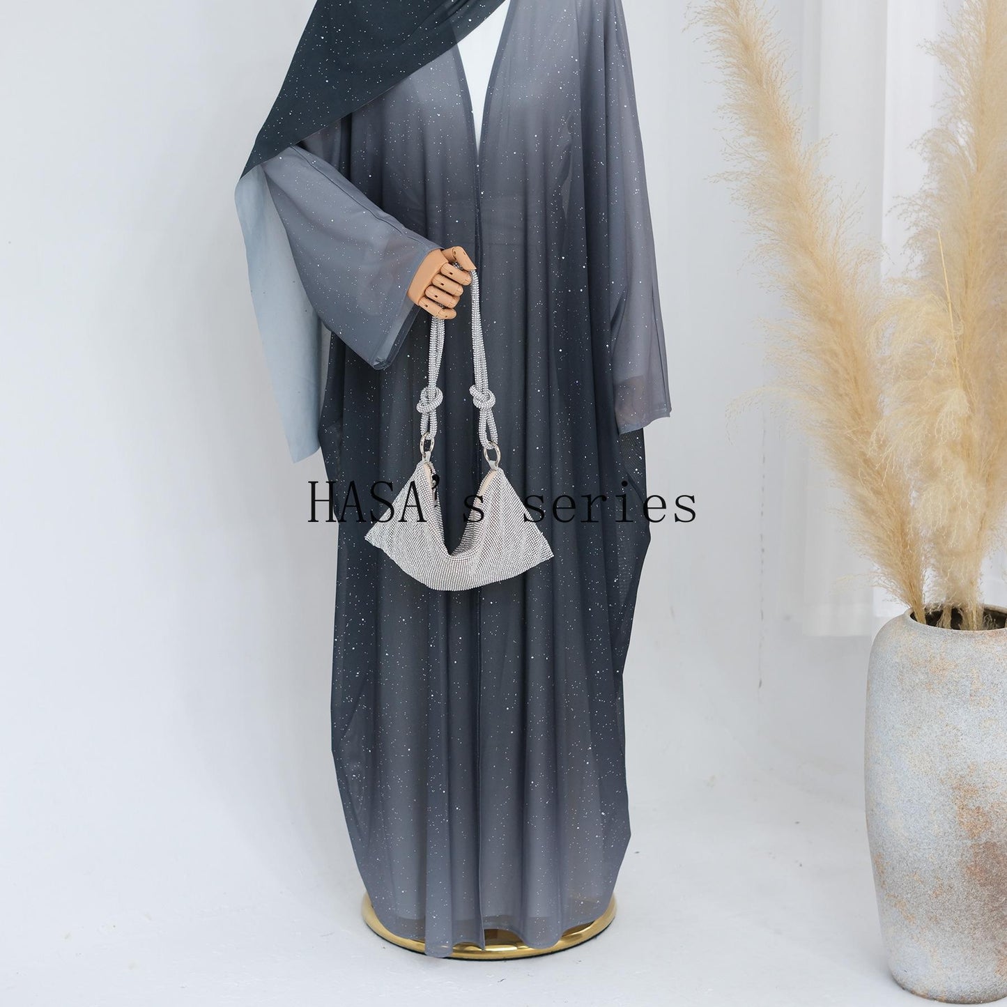 HS4839 Gradient Sequined Long Cardigan