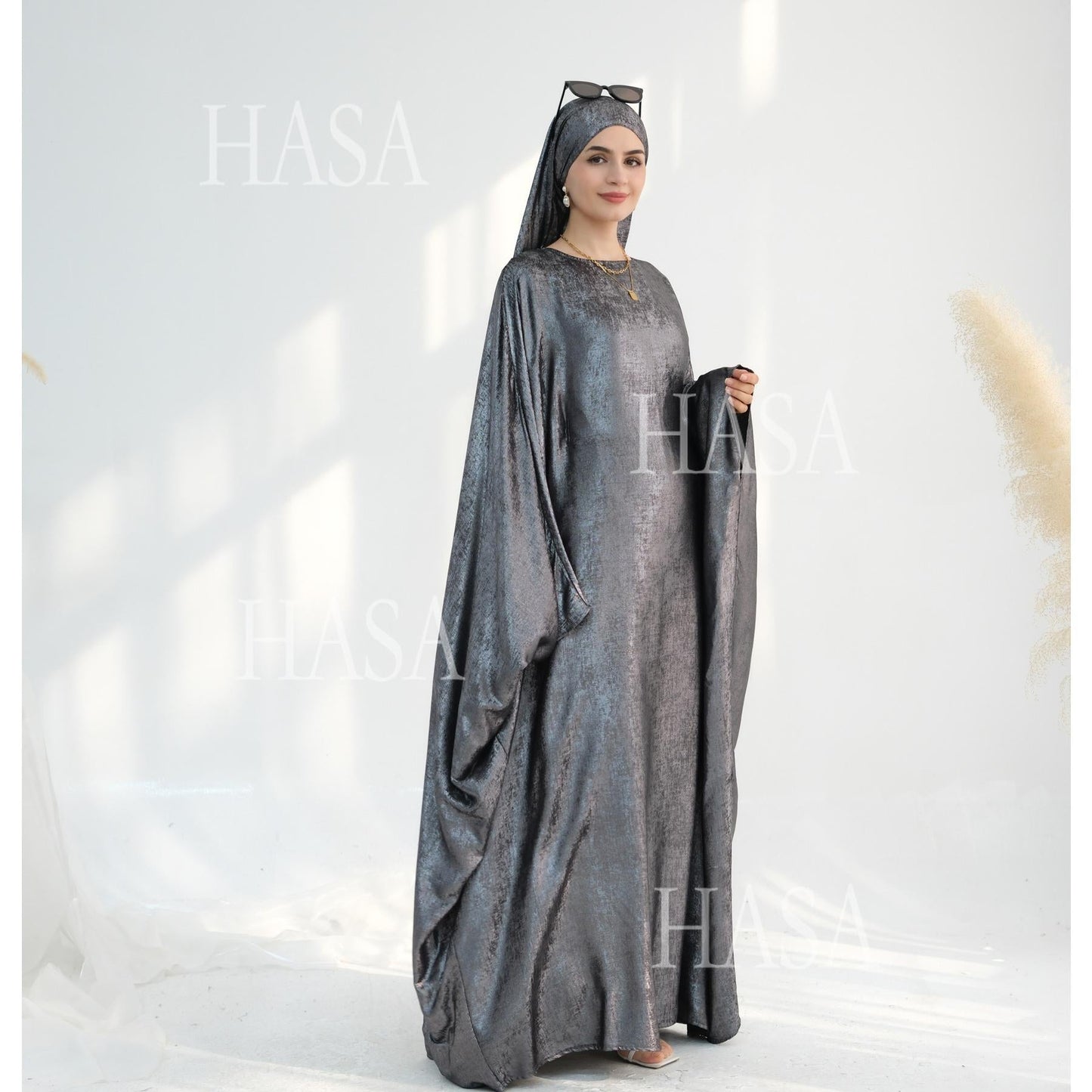 HA5879 Light-sensing Two-piece Dress | with Headscarf Design, The Overall Matching Is More Worry-free