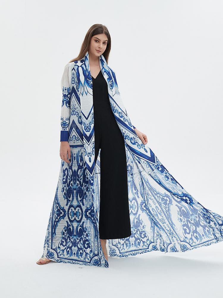 HS6704 Porcelain Dreams Blue and White Abaya for Ramadan