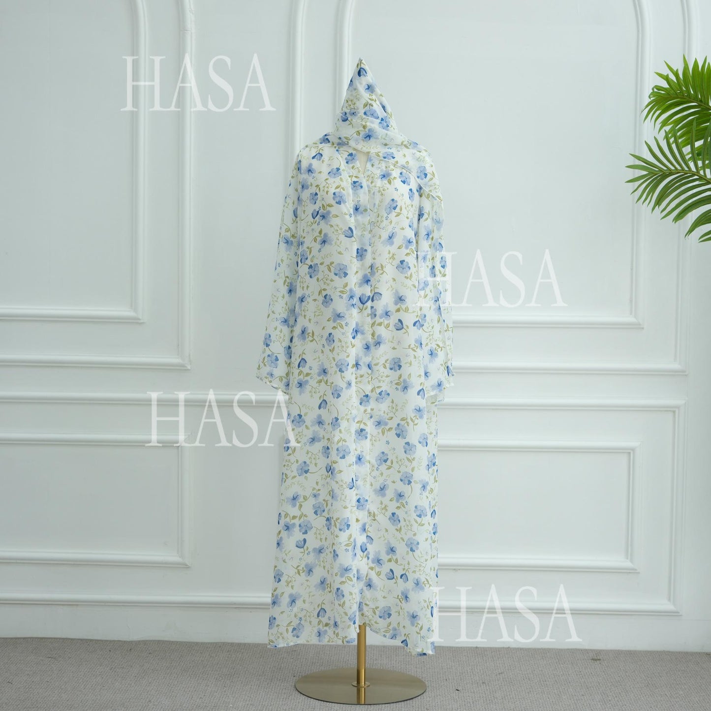 HA6515 Summer Printed Chiffon Jacket and Headscarf Two-Piece Set