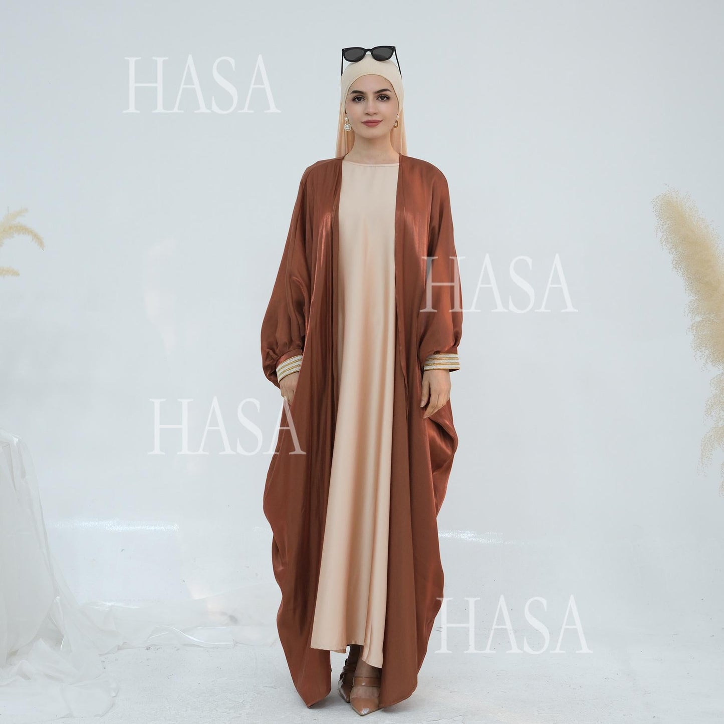 HA5873 Temperament Cardigan Long Coat Exquisite Trim To Create Elegant Style