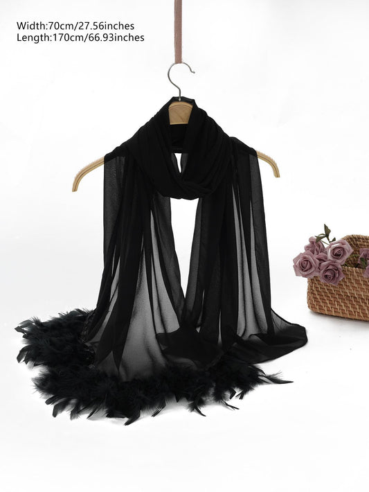 HAYA HA1146 Pure Color Chiffon Breathable Headscarf