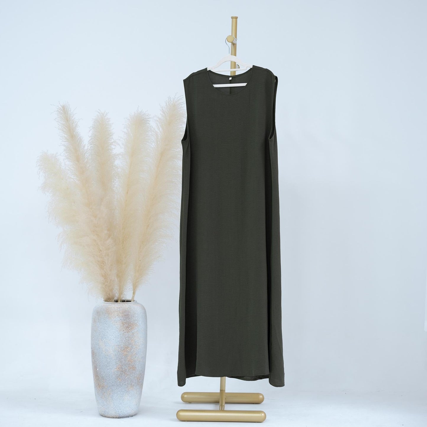 HAYA HAYA1019 Solid Color Bottom Tank Top Dress