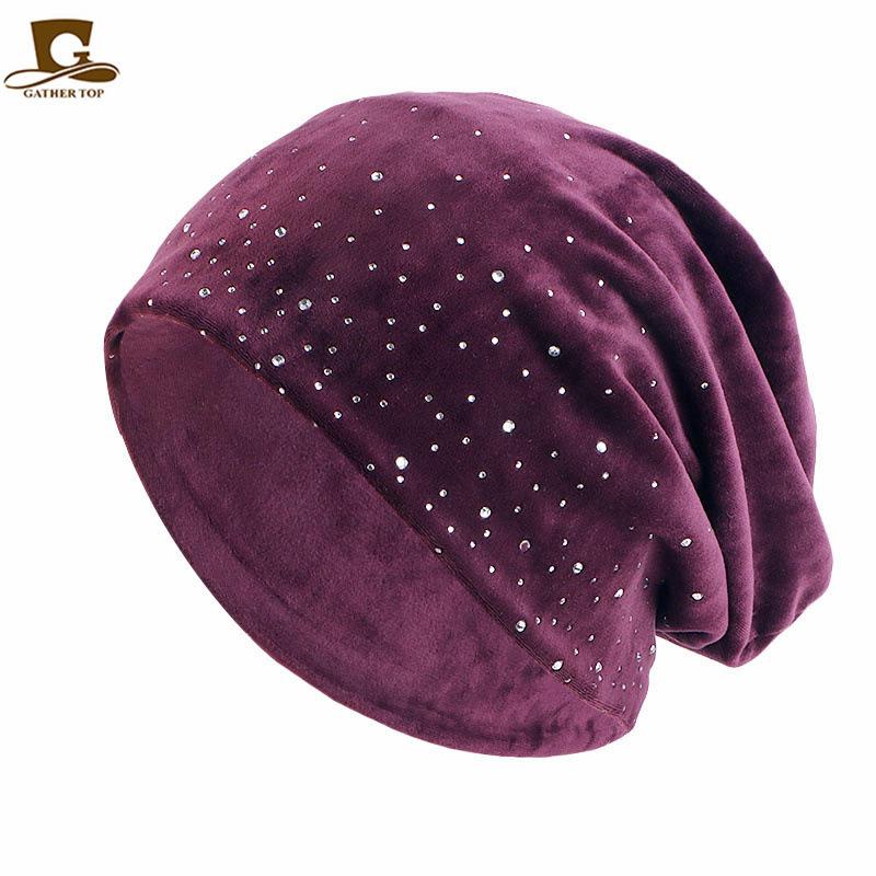 HAYA HA1091 Full Sky Star Diamond Muslim Headband Hat