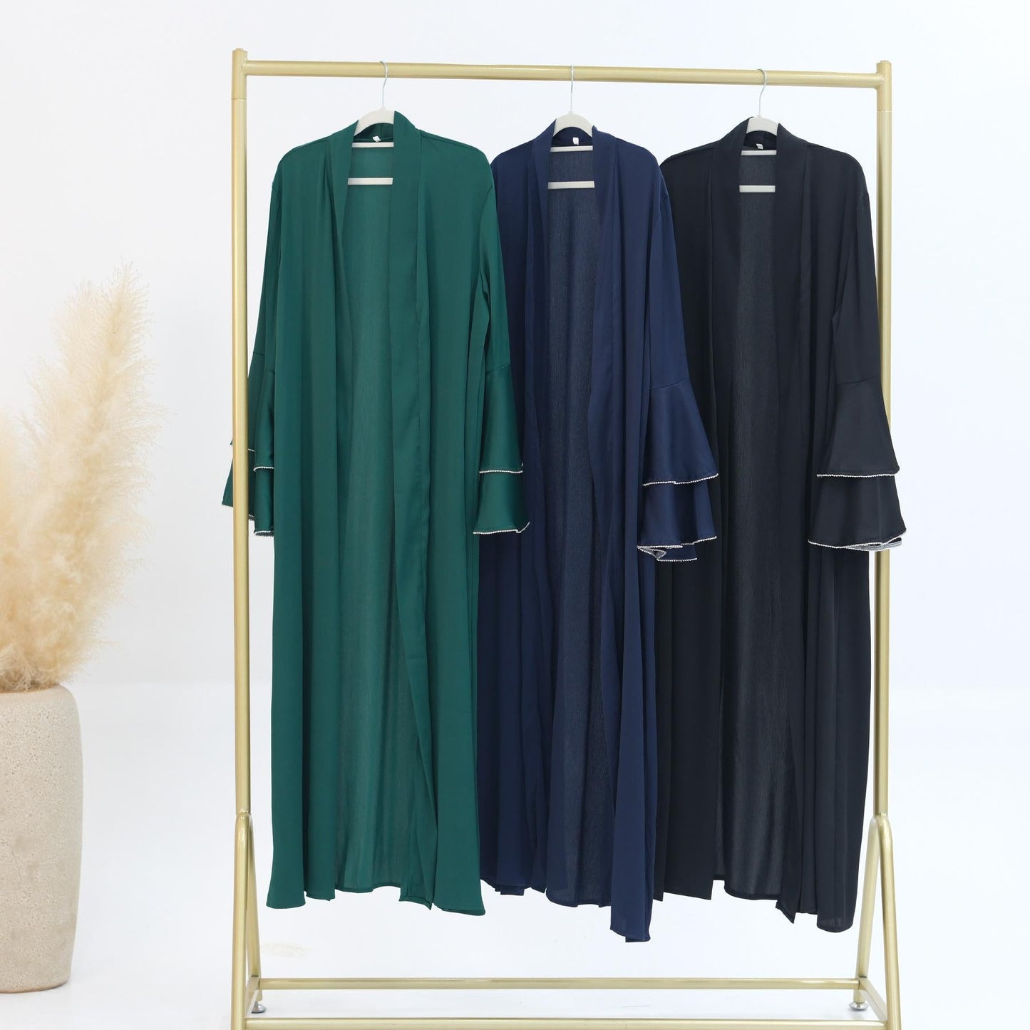 HAYA HA1188 3pcs Set Satin Cardigan+Inner Dress+Special Belt