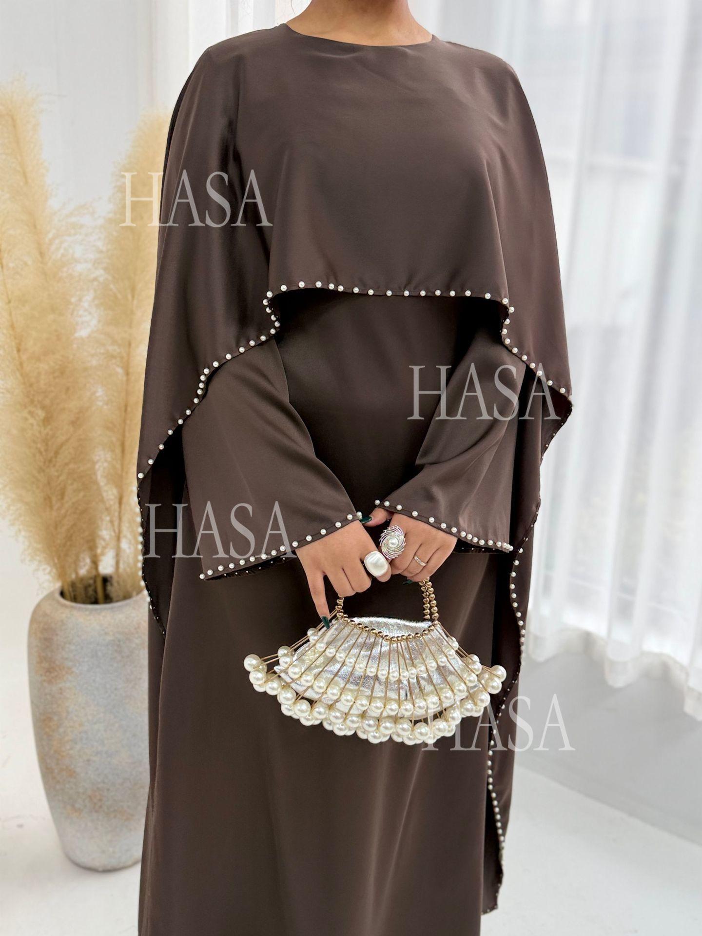 HS6697 Robe Decorated with Pearls and Beads.