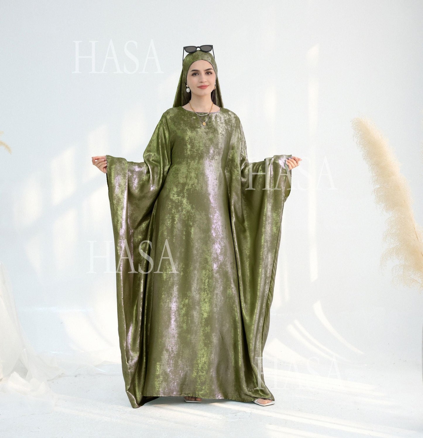 HA5879 Light-sensing Two-piece Dress | with Headscarf Design, The Overall Matching Is More Worry-free