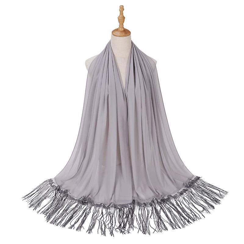 HAYA HA1139 Pearl Chiffon Scarf