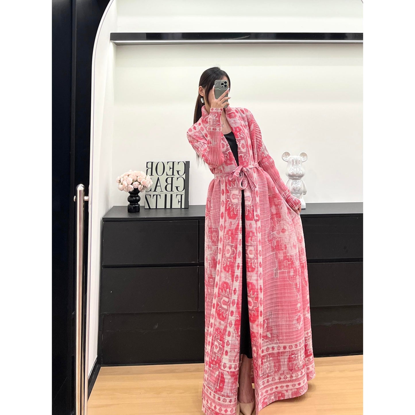 HS6711 Ethereal Pink , Elevated Abaya Style with Artistic Prints