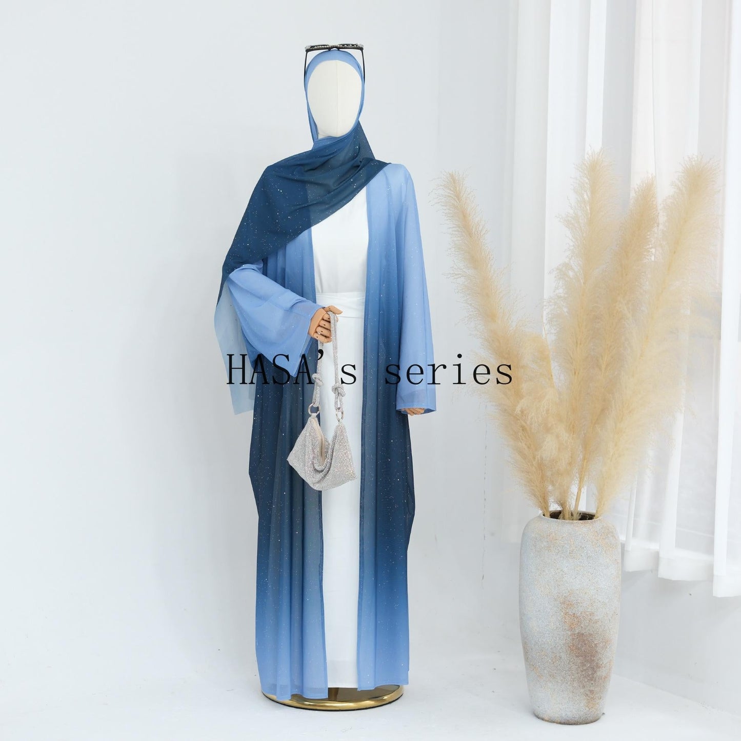 HS4839 Gradient Sequined Long Cardigan