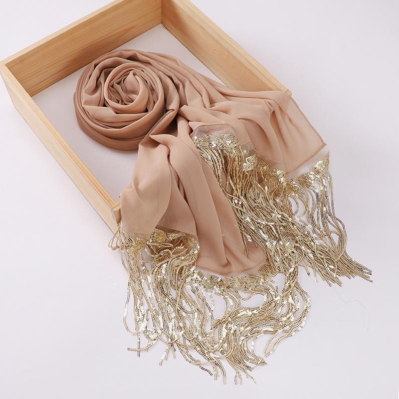 HAYA HA1139 Pearl Chiffon Scarf