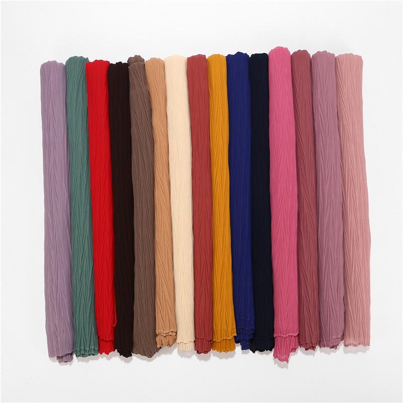 HAYA HA1137 Pearl Chiffon Baotou Scarf