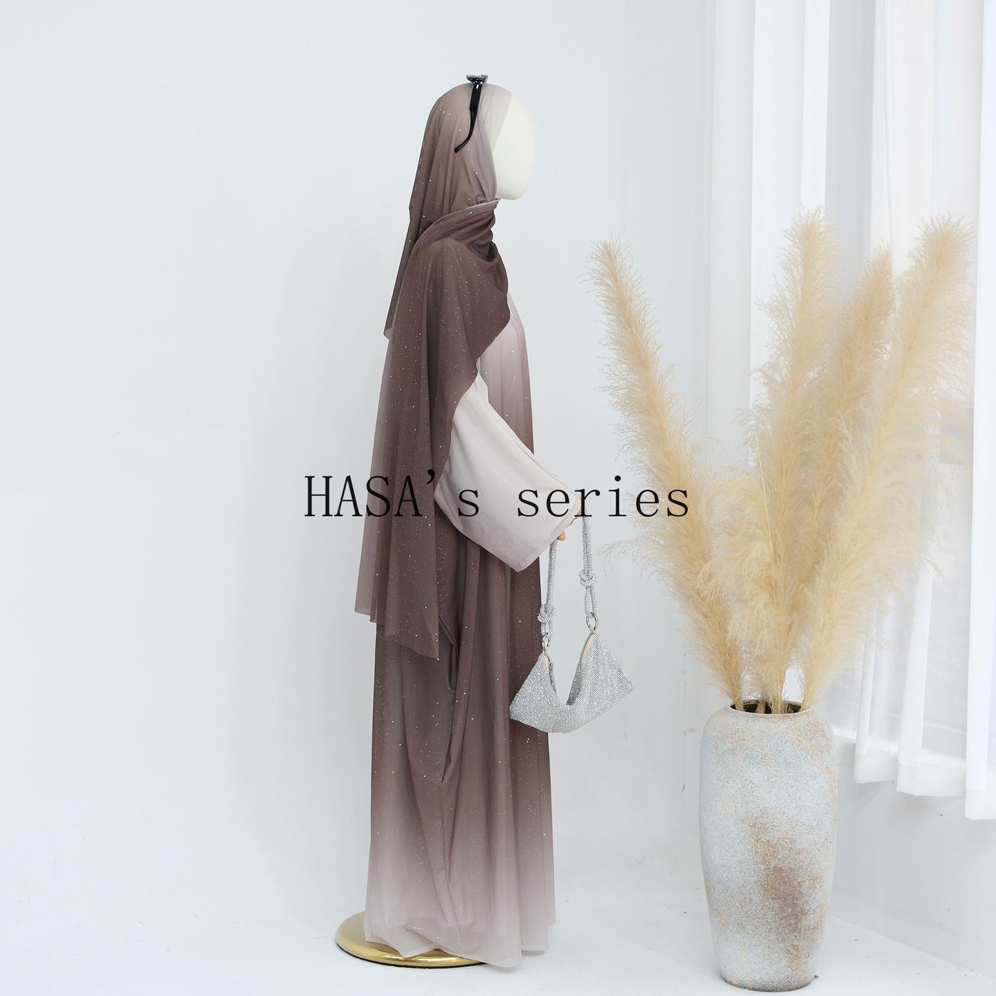 HS4839 Gradient Sequined Long Cardigan