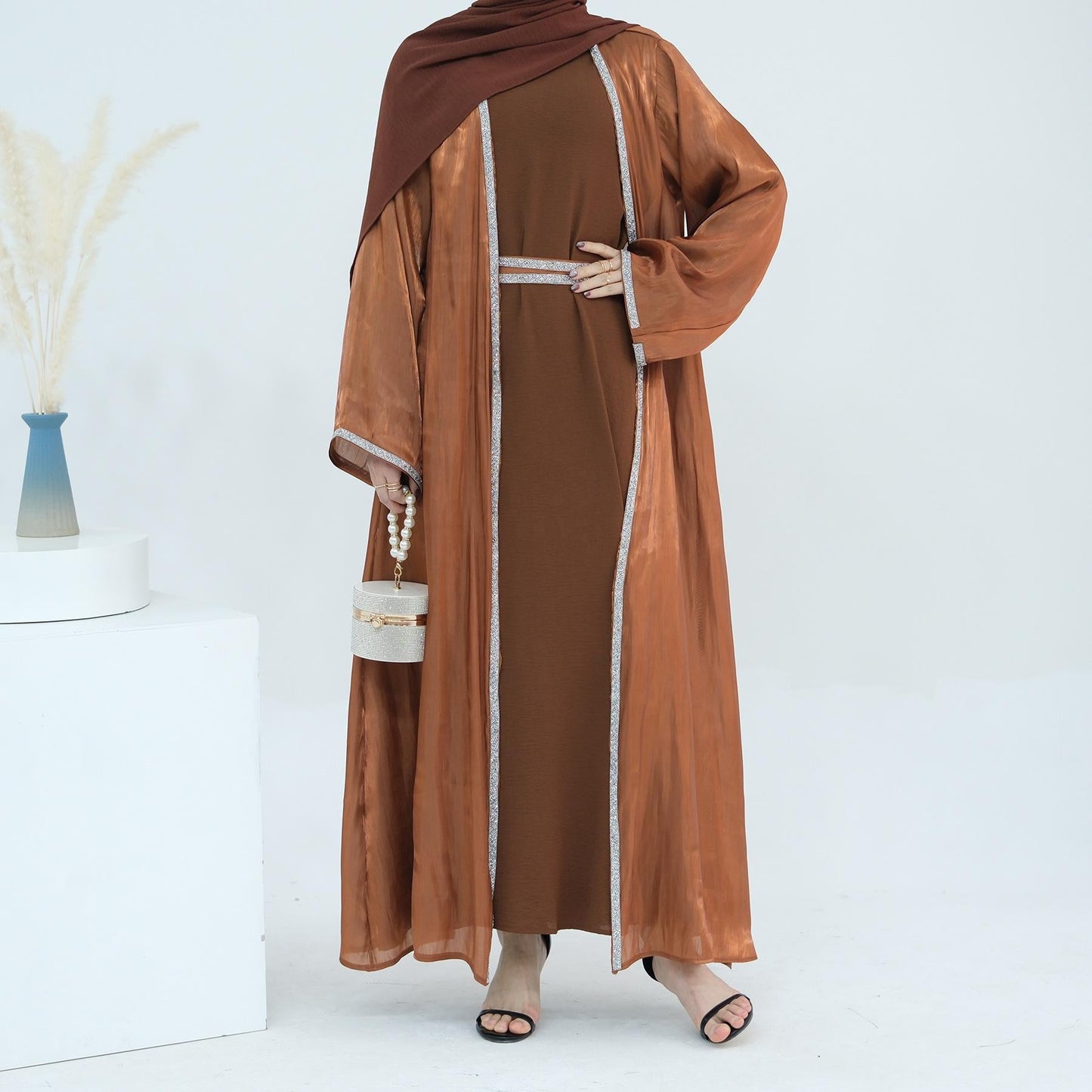 HAYA HA1184 2pcs Set Cardigan+Inner Dress