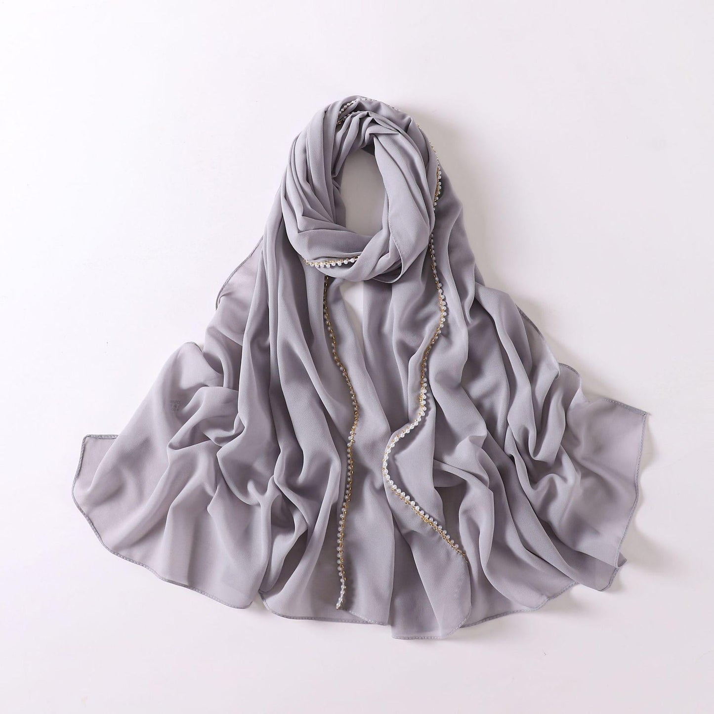HAYA HA1116 Pearl Chiffon Headband Hijab