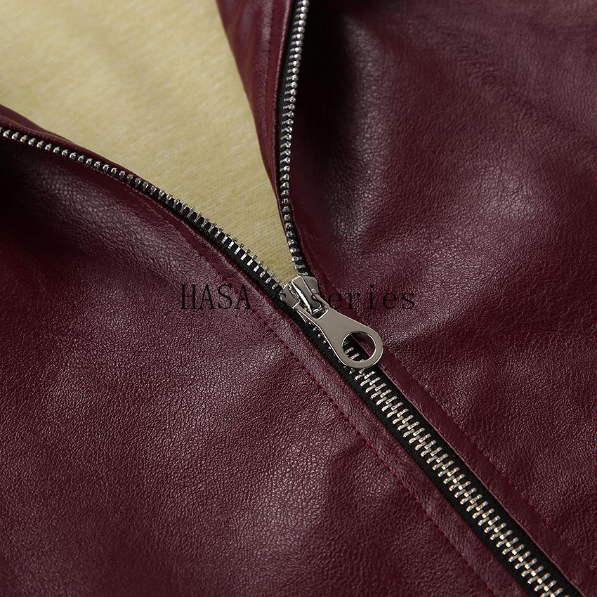 HS5775 This Classic, Minimalist Leather Short Jacket Is Stylish and Versatile, Perfect for Spring.