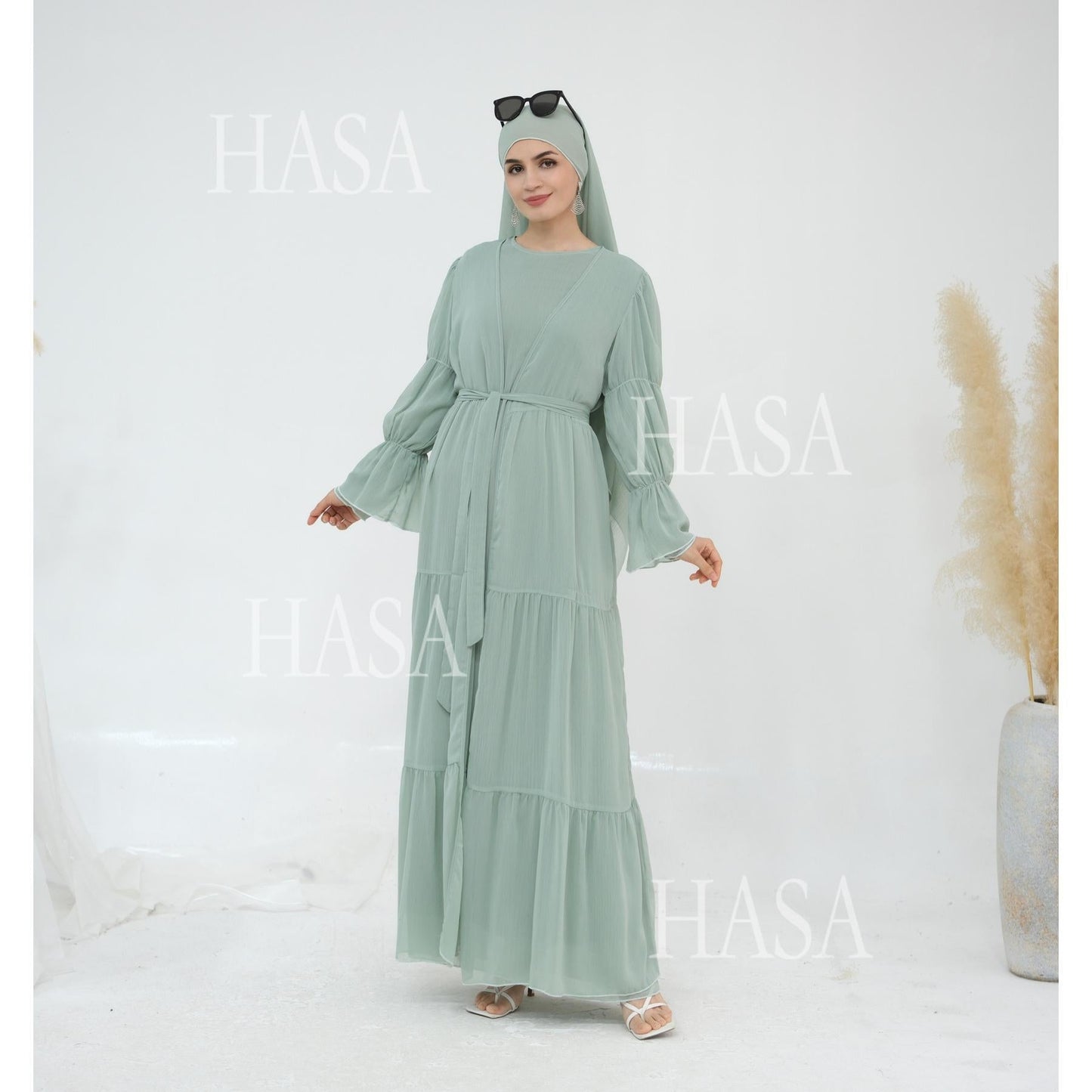 HA5881 Simple Two-piece Suit, A Dress Combination That Combines Comfort and Elegance closed abayas