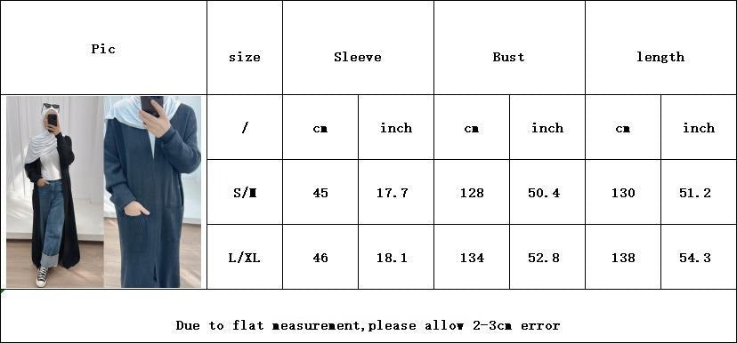 HA5439 Temperament Knitted Cardigan - Autumn and Winter Thick Loose Long Dress long  sleeve