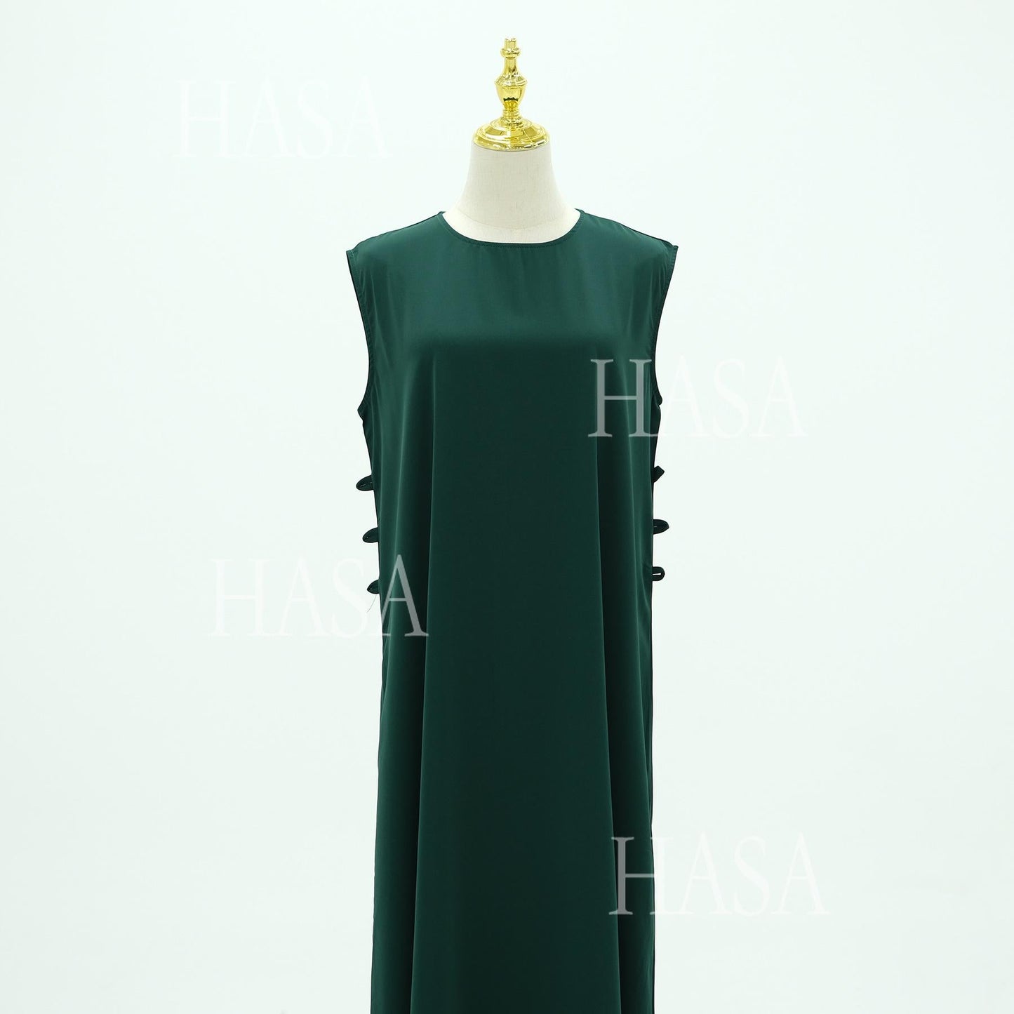 HA6470 Sleeveless Long Dress with Adjustable Back Lacing